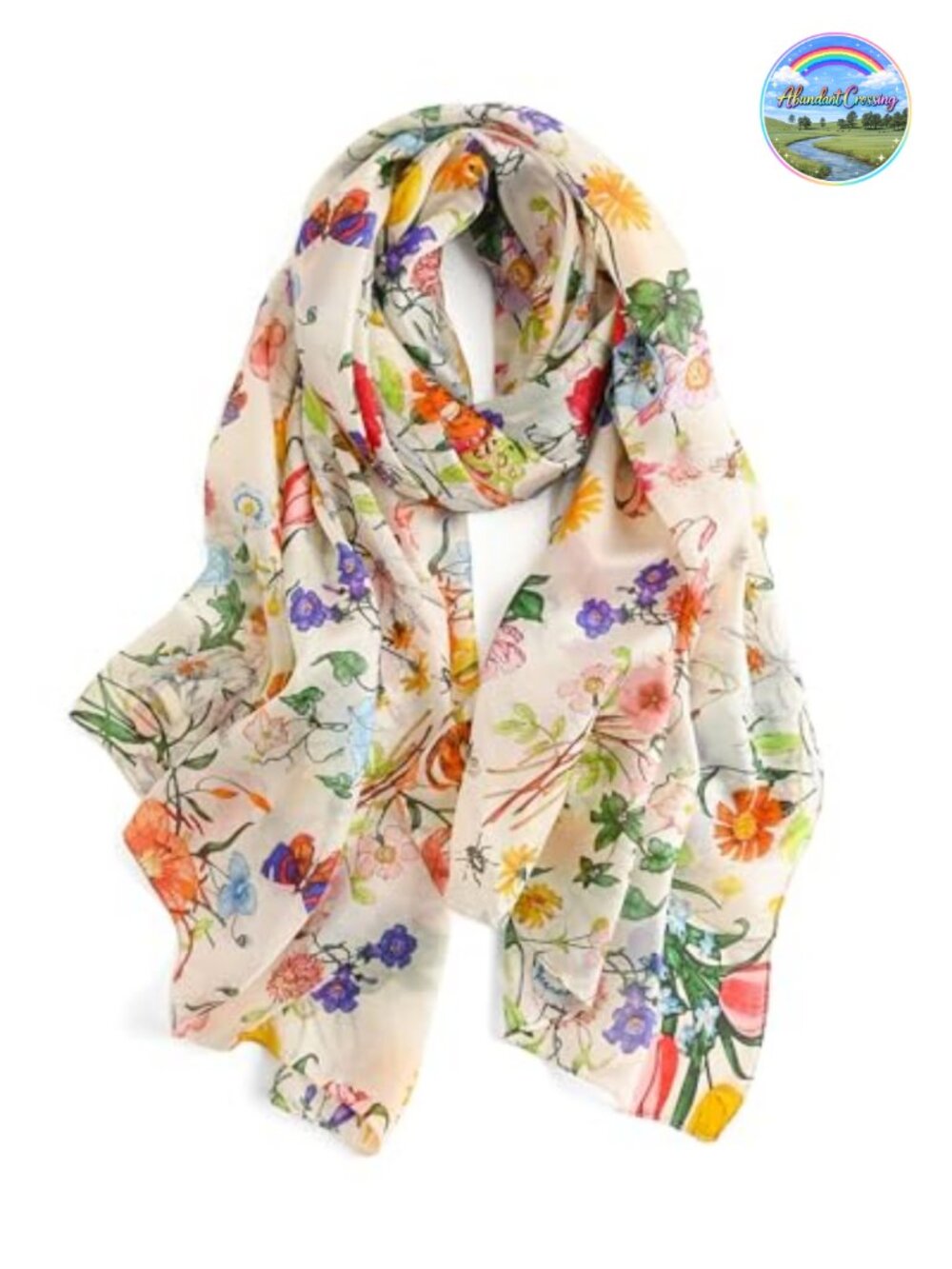 100% Mulberry Silk Large Scarf Shawl Wrap Floral Lightweight